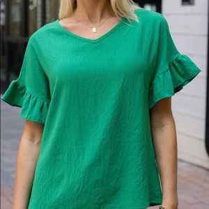 Grace and Lace Vera Shift Top in Vivid Green